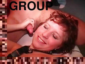 Velvet swingers club women make out group sex party