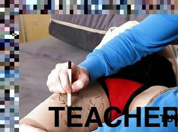 TUTOR4K. The teacher does not need problems, and he agrees to have sex with the student