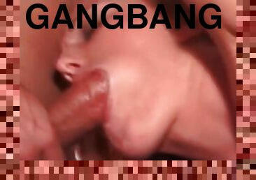 Gangbang girl laid in all holes including the ass