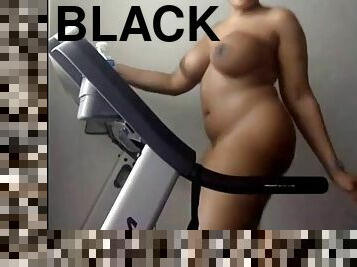 Freaky fun naked treadmill