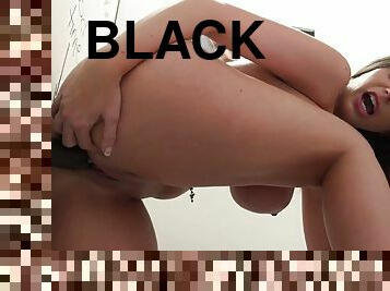 Curvy bitch ass visit glory hole with two black cocks