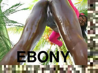Dirty ebony goes wild on white