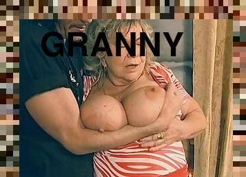 Granny with giant tits makes the youngsters cum too soon!