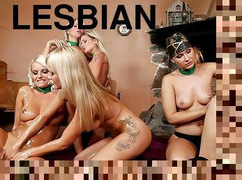 Wild girls party between hot lesbians