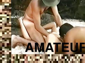 pussy, amatør, anal, babes, strand, blond, vakker, brunette