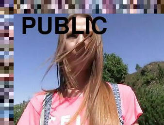 Public agent long haired babe fucked outside