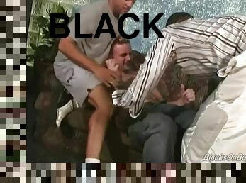 Tio blonde gets fucked by black men