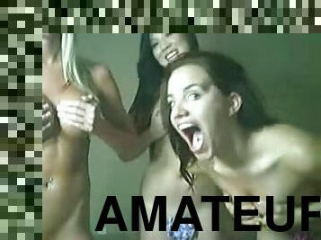 Three webcam hotties pose naked