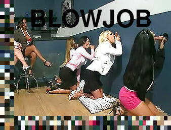 CFNM blowjobs at gloryhole