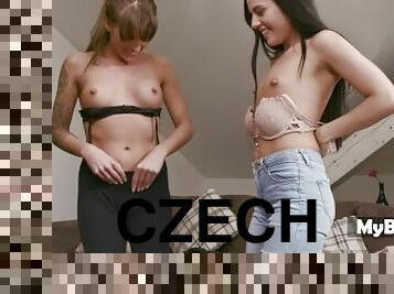 BBC-loving Czech Eveline & Silvia Dellai Fed Cock In POV