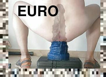 svær, anal, leke, homofil, europeisk, euro, piercet, dildo, alene