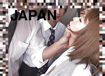 Japanese office lady Sumire Matsu enjoys group sex with colleagues in the office uncensored.