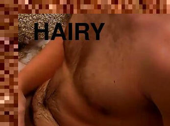Hairy Billy Club masturbates and cums while solo in pool