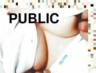 Asia public flashing tits