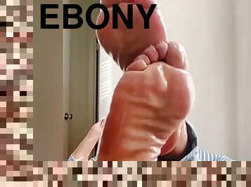 Oiled up ebony feet