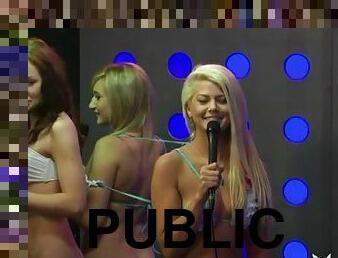 Stripping bikini girls and a naughty radio host