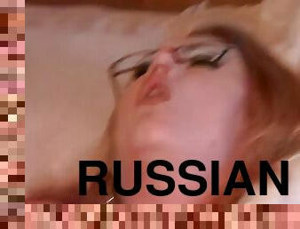 óculos, criada, russo, anal, maduro, mulher-madura, brinquedo, bbw, duplo, dildo