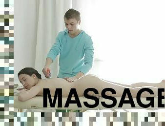 Massage turns into real hot fucking with a creampie