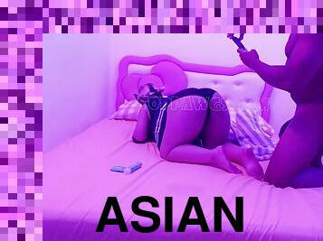 I test drive asian girl booty on webcam pussy and cheeks