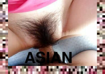 Sex with a cute Asian hairy pussy