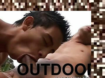 One of the hottest outdoor scenes ever, two hot latino twinks get horny on a big rock in the middle of a stream. Chemistry happens between these tw...
