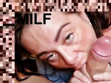 Sexy milf gives my THICK cock a good cleaning service