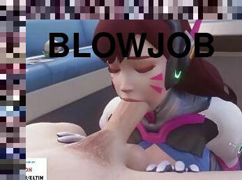 Dva Do Amazing Blowjob And Getting Cum In Mouth  Hottest Overwatch Hentai 60fps