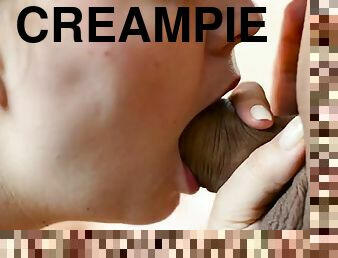 Pulsating oral creampie