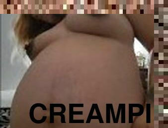 gravid, pussy, creampie, pov, riding, cowgirl