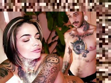 Trans guy with pussy fucks girl with strapon after licking her