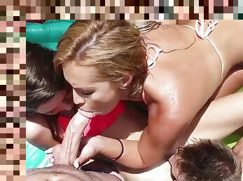 Kelsi monroe and alex mae boner jam on the slip n slide