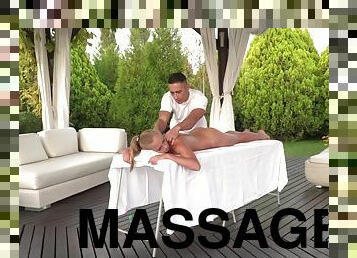 Blonde gets sexy massage which ends in a fuck session