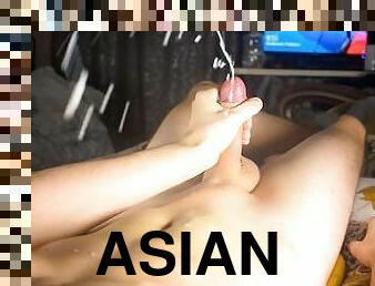 asiatisk, onani, amatør, udløsning, teenager, bøsse, spiller, afrivning, ung-18, sperm