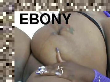 Ebony Lesbian Play With Dildo!