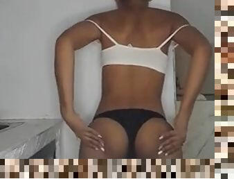 Beautiful skinny 18-year-old woman leaked video in lingerie