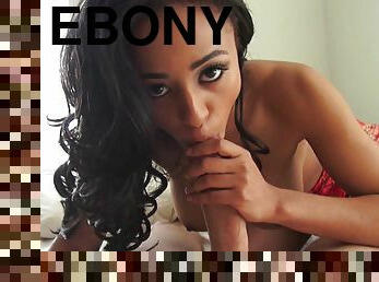 Ebony Anya Ivy is sucking a nice tasty pole
