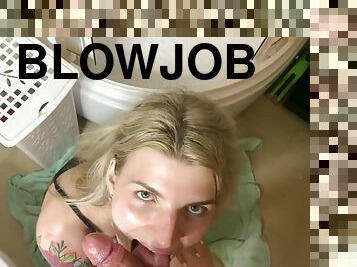 amatør, babes, blowjob, cumshot, dad-girl, blond, kjæreste, kontanter, tattoo, pikk