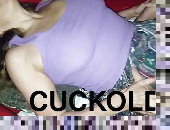 Cuckold eats Creampie and Cock