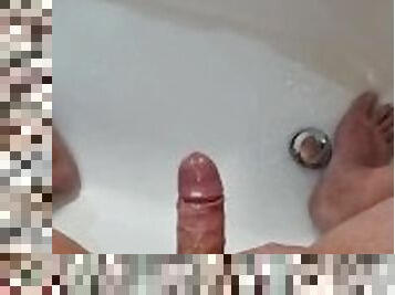 Quick ruined cumshot with masturbator toy