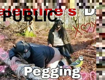 Valentine's Day Pegging in the Woods Surprise Woodland Public Femdom FLR Bondage BDSM FULL VIDEO