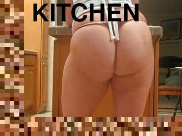 Shaking that huge ass in the kitchen