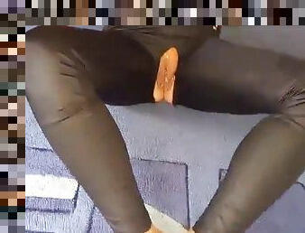 Nylon stockings with cum
