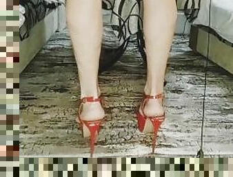 Foot Fetish Caged and Plugged Sissy Crossdresser