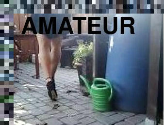 masturbation, en-plein-air, amateur, anal, solo, jardin