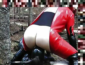 My Latex FemDom (very old) movies. Rubber Catsuits and Verbal Humiliation with JOI (Arya Grander)
