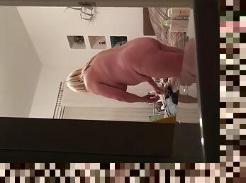Bbw wife shows double belly