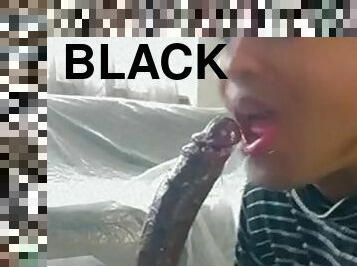 Femboi DeepThroats big black cock