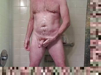 stroking in the shower from Hairyartist commissioned video with love xoxo