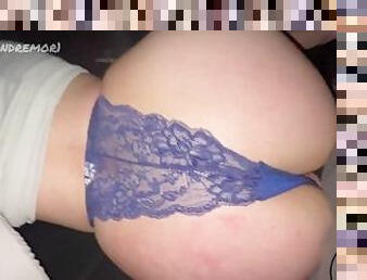Fucking my sexy ex-girlfriend in the car! Wear a cute blue lace thong! Pov Pawg Amateur