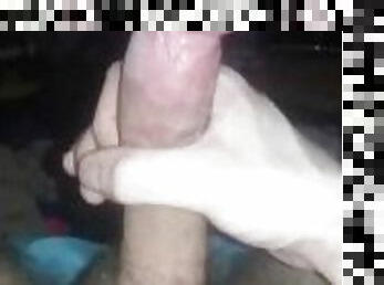 Jerking big cock